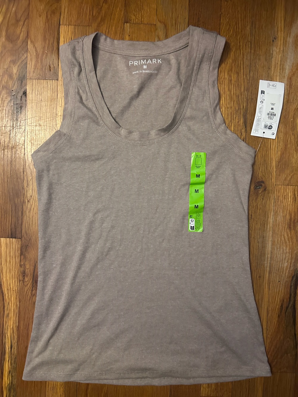 Primark Kids Ribbed Tank Top in Taupe Gray